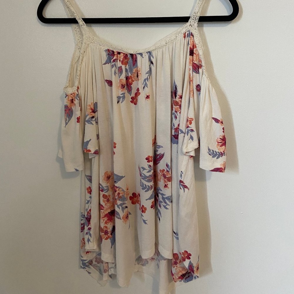 Cold Shoulder Flower Top